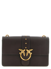 PINKO Dark Brown Calfskin Crossbody Bag