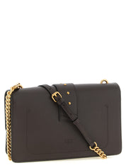 PINKO Dark Brown Calfskin Crossbody Bag