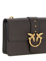 PINKO Dark Brown Calfskin Crossbody Bag