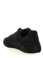 Rick Owens White/Black Calfskin Low Top Sneakers