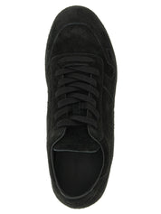 Rick Owens White/Black Calfskin Low Top Sneakers