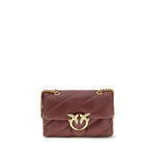 PINKO Bordeaux Calf Leather Shoulder Bag