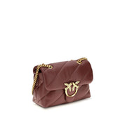 PINKO Bordeaux Calf Leather Shoulder Bag