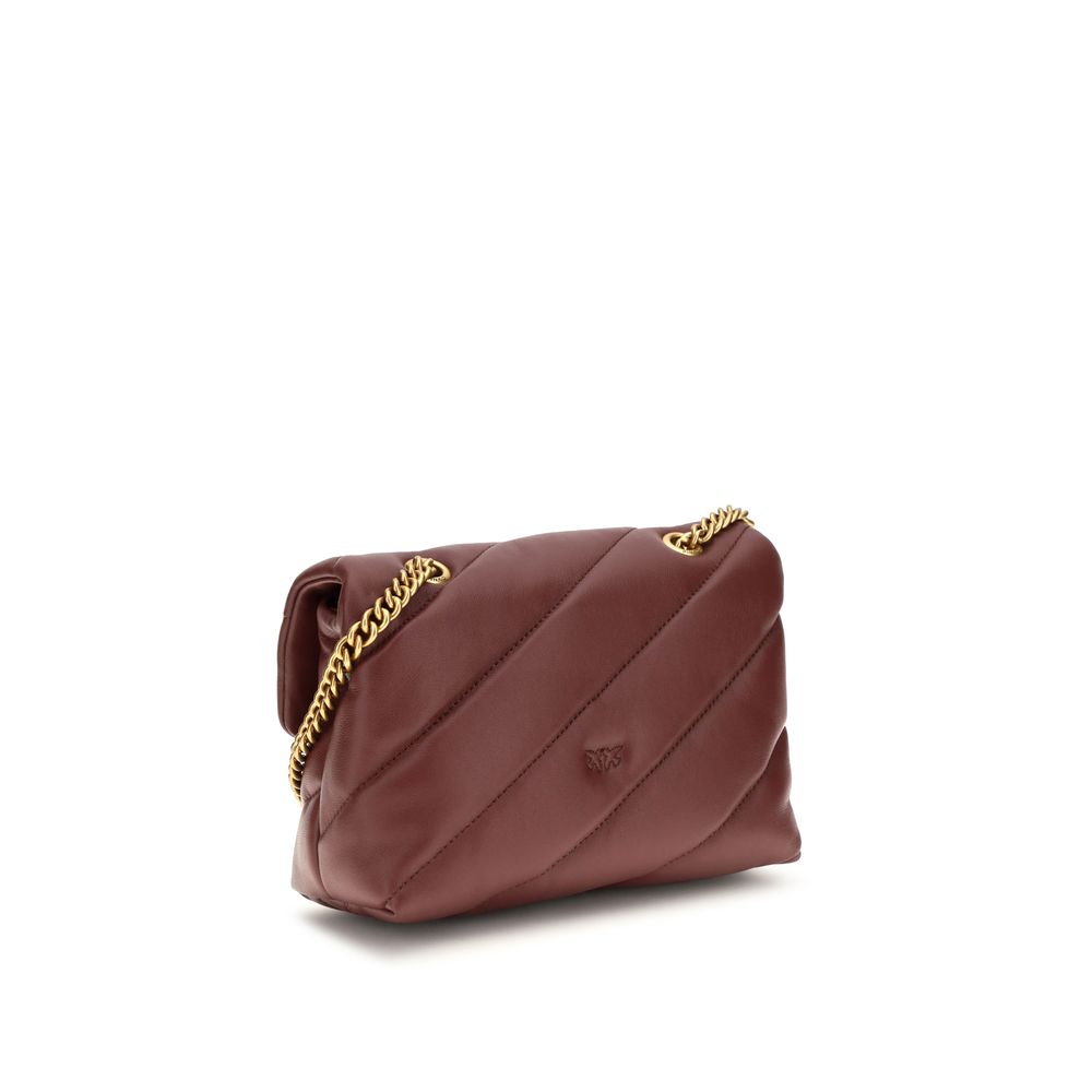 PINKO Bordeaux Calf Leather Shoulder Bag