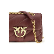 PINKO Bordeaux Calf Leather Shoulder Bag