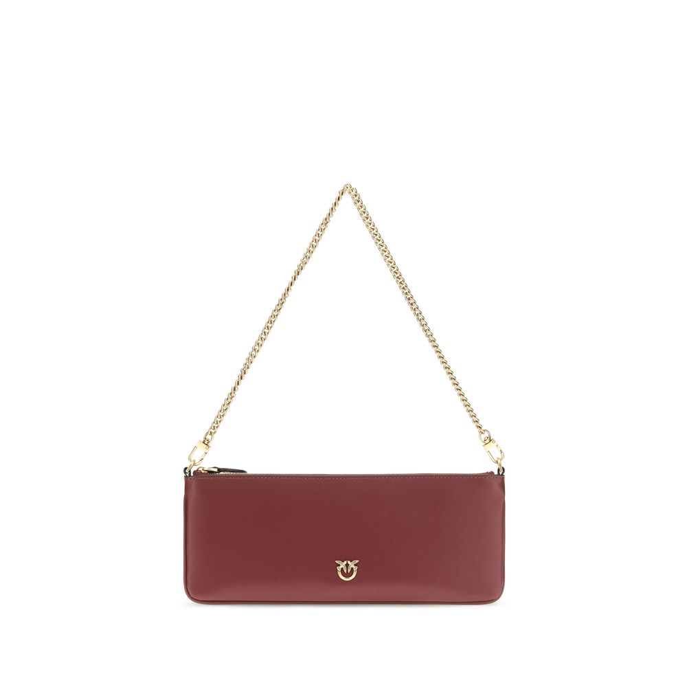 PINKO Bordeaux Calf Leather Shoulder Bag