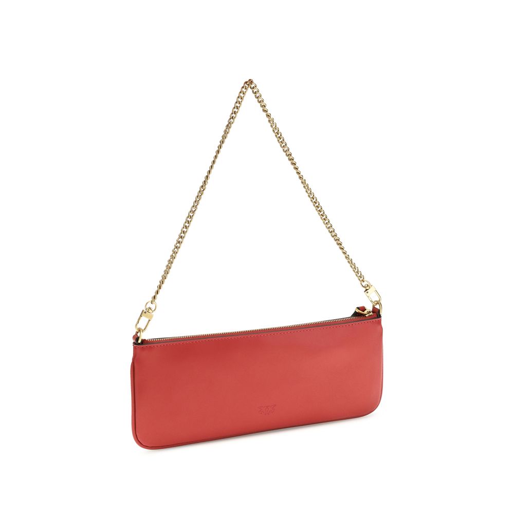 PINKO Red Calf Leather Shoulder Bag