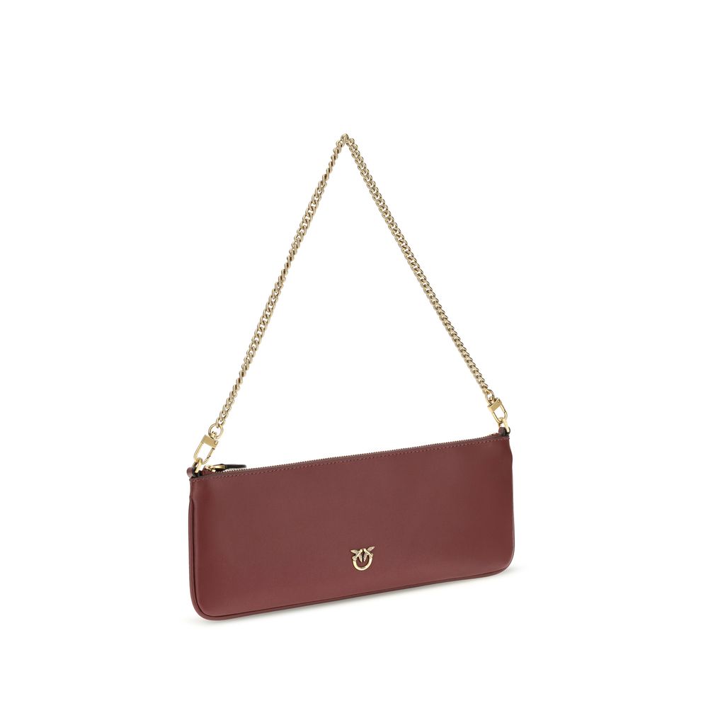 PINKO Bordeaux Calf Leather Shoulder Bag