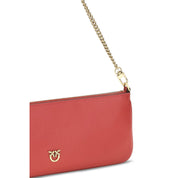PINKO Red Calf Leather Shoulder Bag