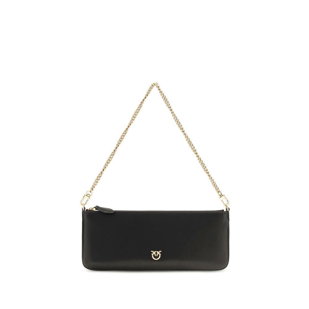 PINKO Black Calf Leather Shoulder Bag