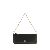 PINKO Black Calf Leather Shoulder Bag
