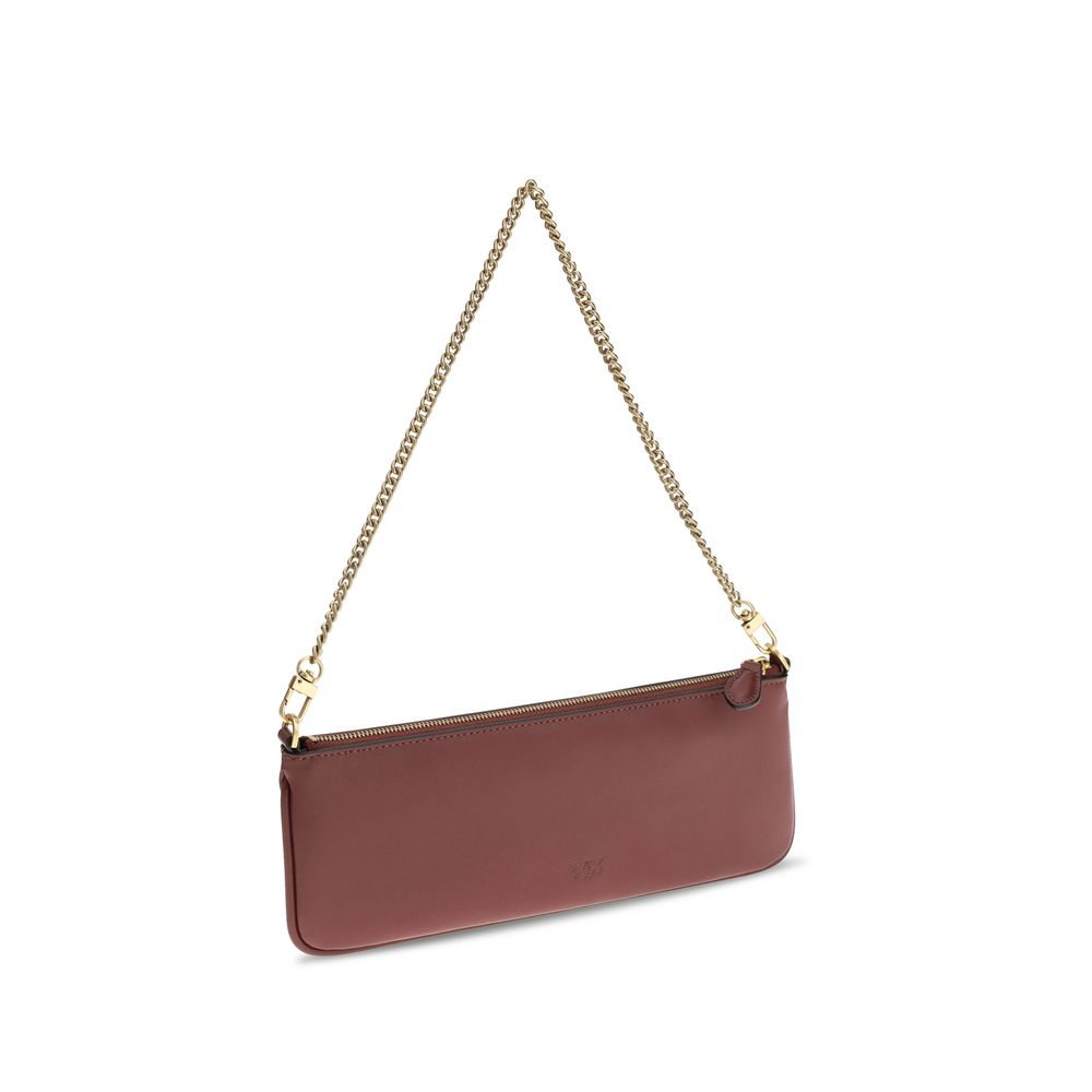 PINKO Bordeaux Calf Leather Shoulder Bag