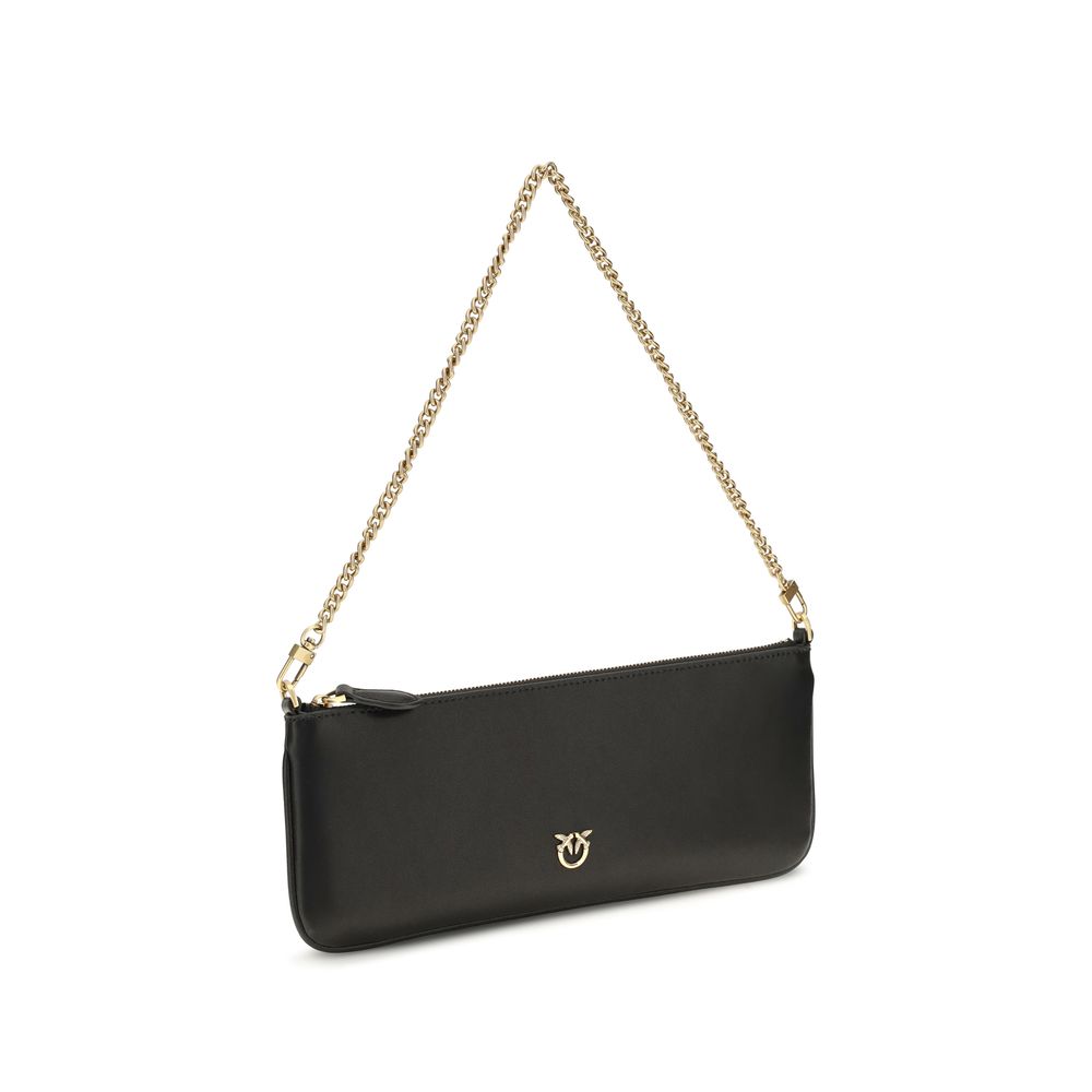 PINKO Black Calf Leather Shoulder Bag