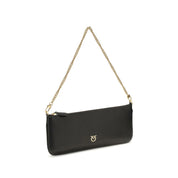 PINKO Black Calf Leather Shoulder Bag