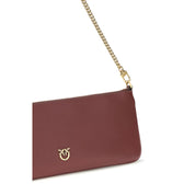 PINKO Bordeaux Calf Leather Shoulder Bag