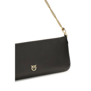 PINKO Black Calf Leather Shoulder Bag