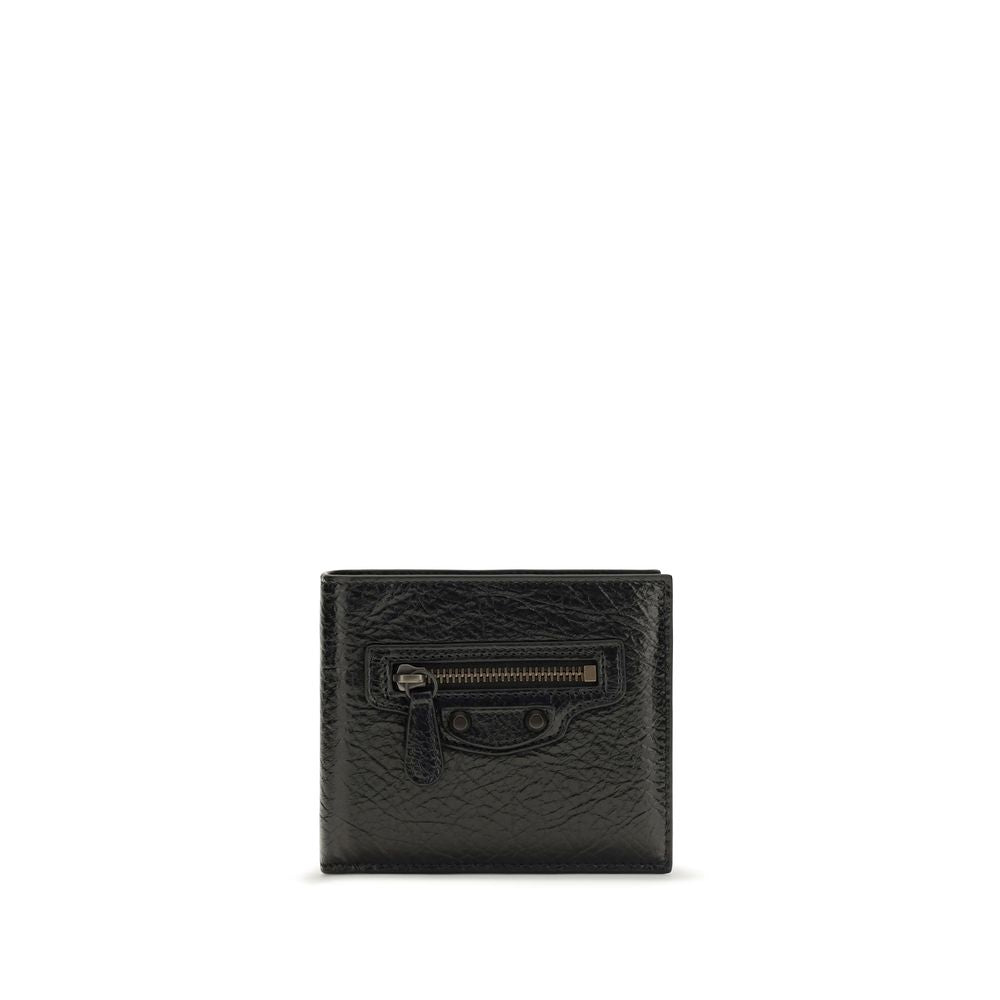 Balenciaga Black Lambskin Square Wallet