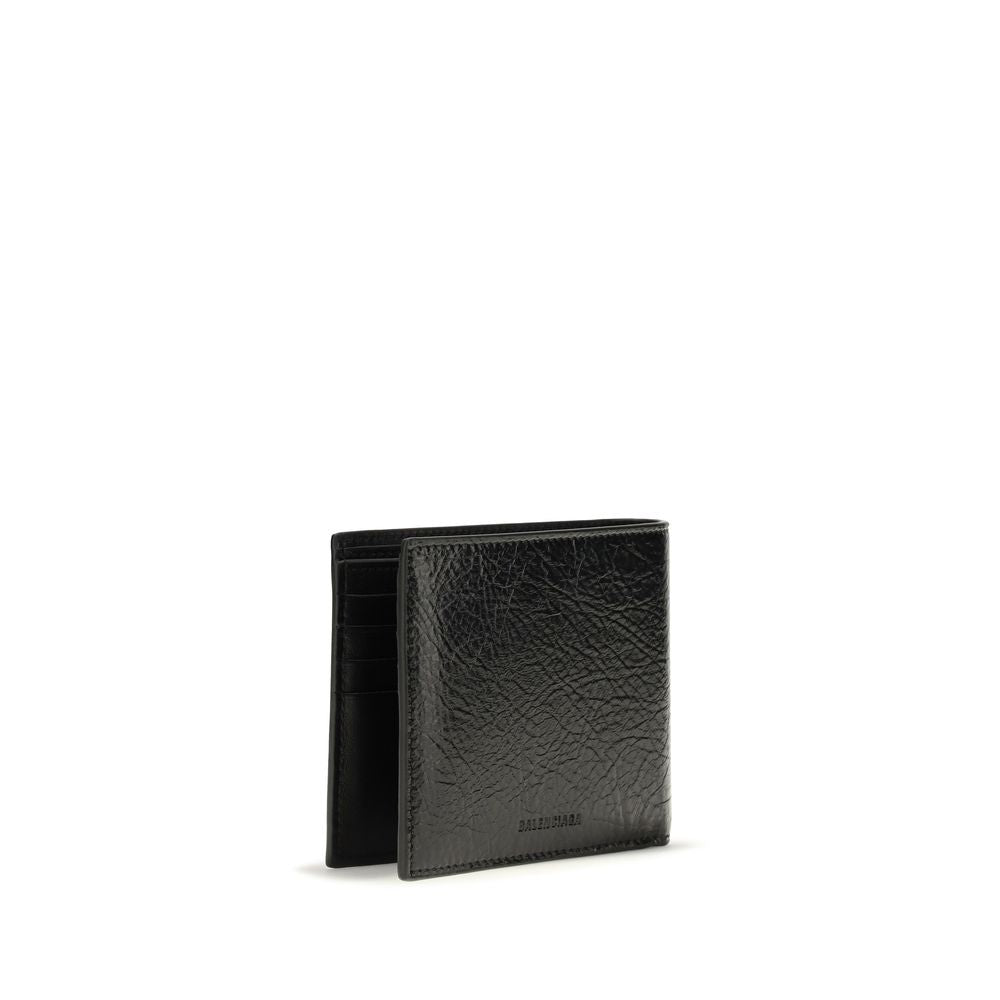 Balenciaga Black Lambskin Square Wallet