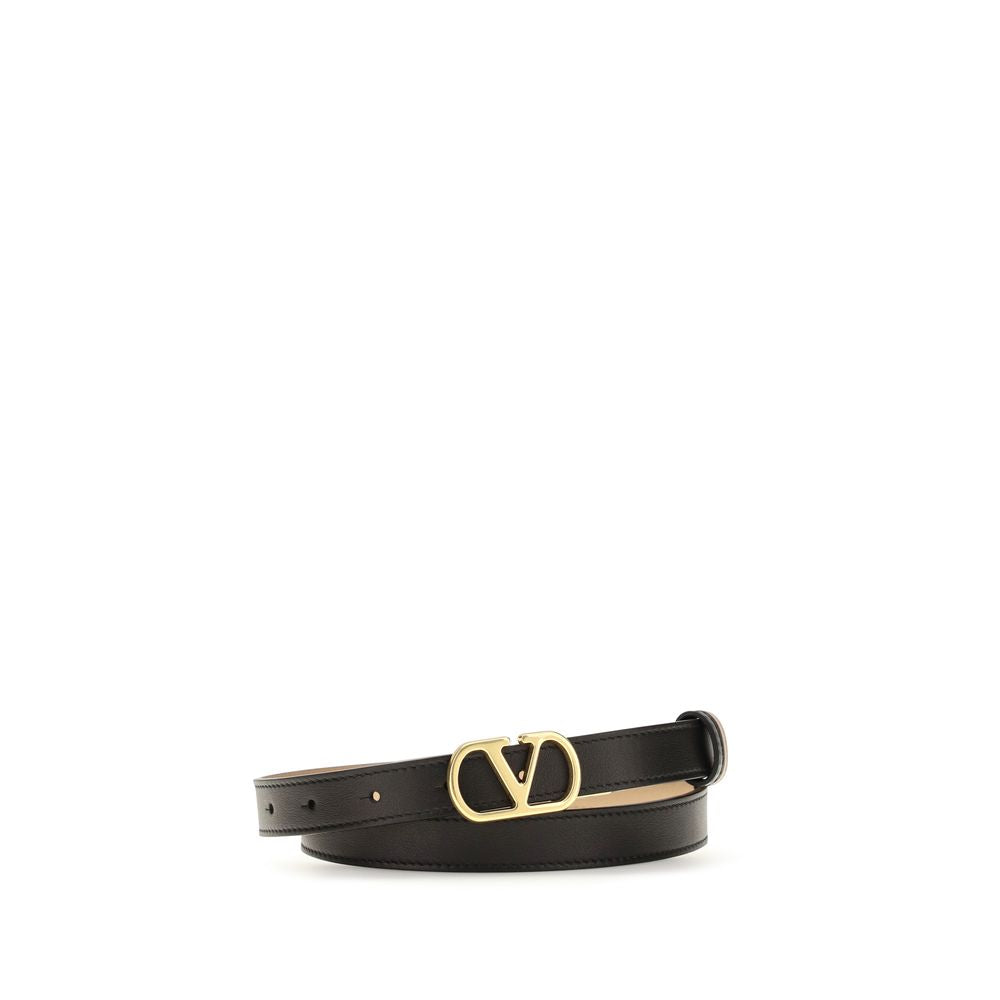 Valentino Garavani Black Leather Regular Belt