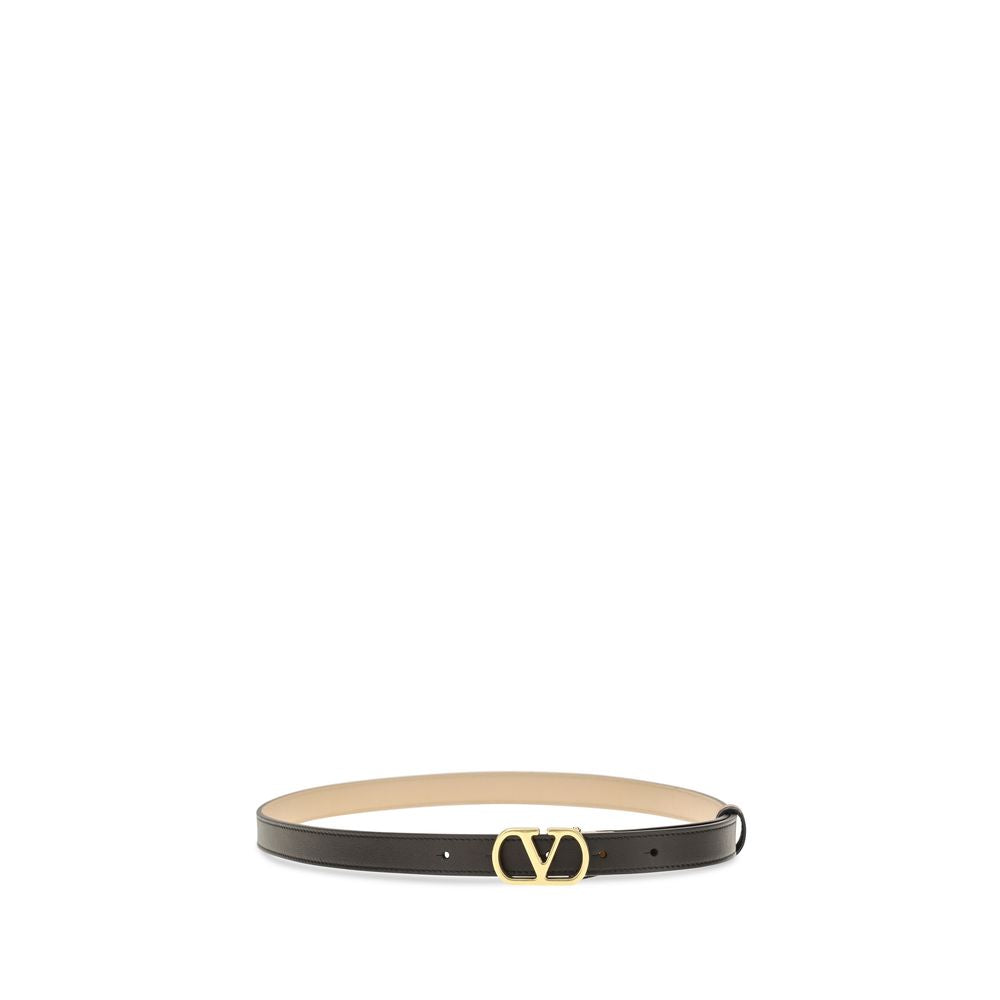 Valentino Garavani Black Leather Regular Belt