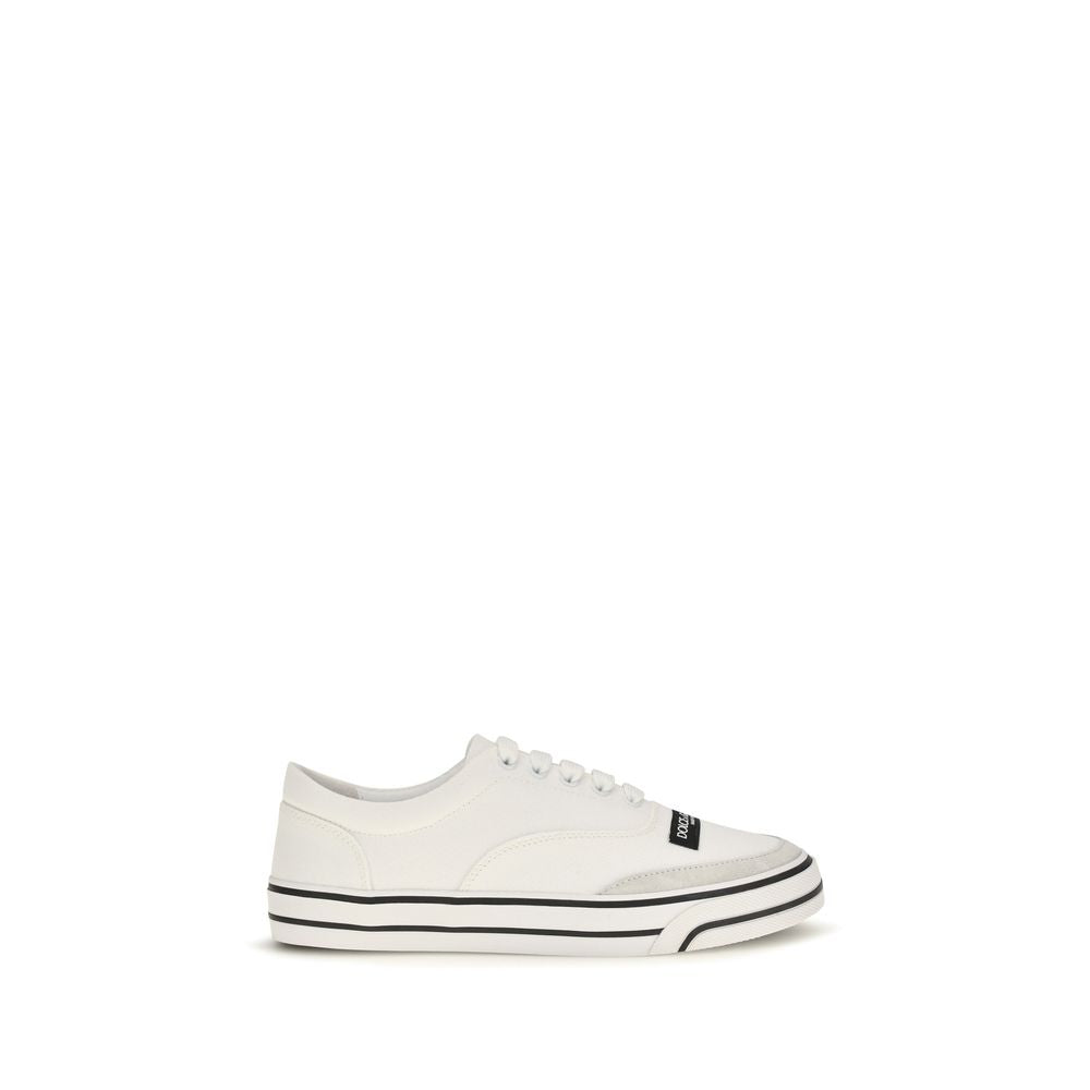 Dolce & Gabbana Cream Canvas Low Top Sneakers