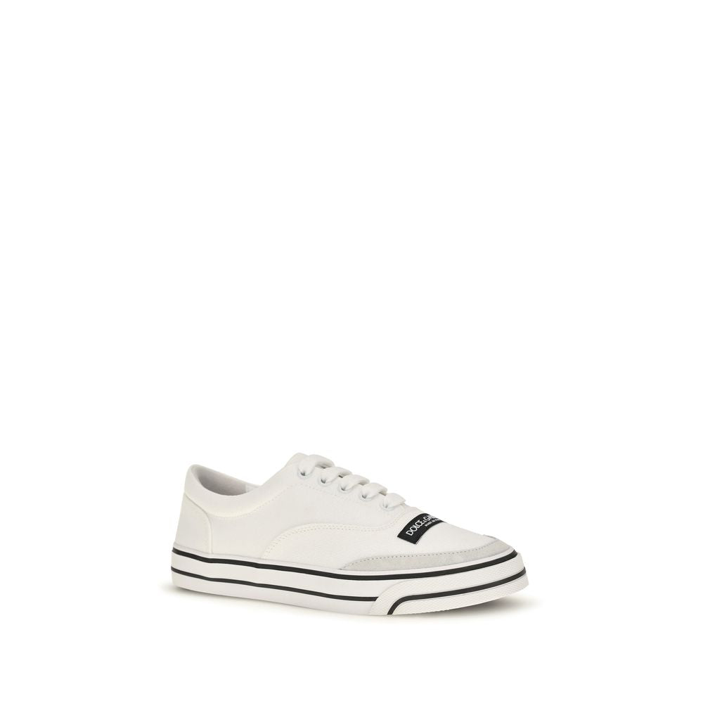 Dolce & Gabbana Cream Canvas Low Top Sneakers