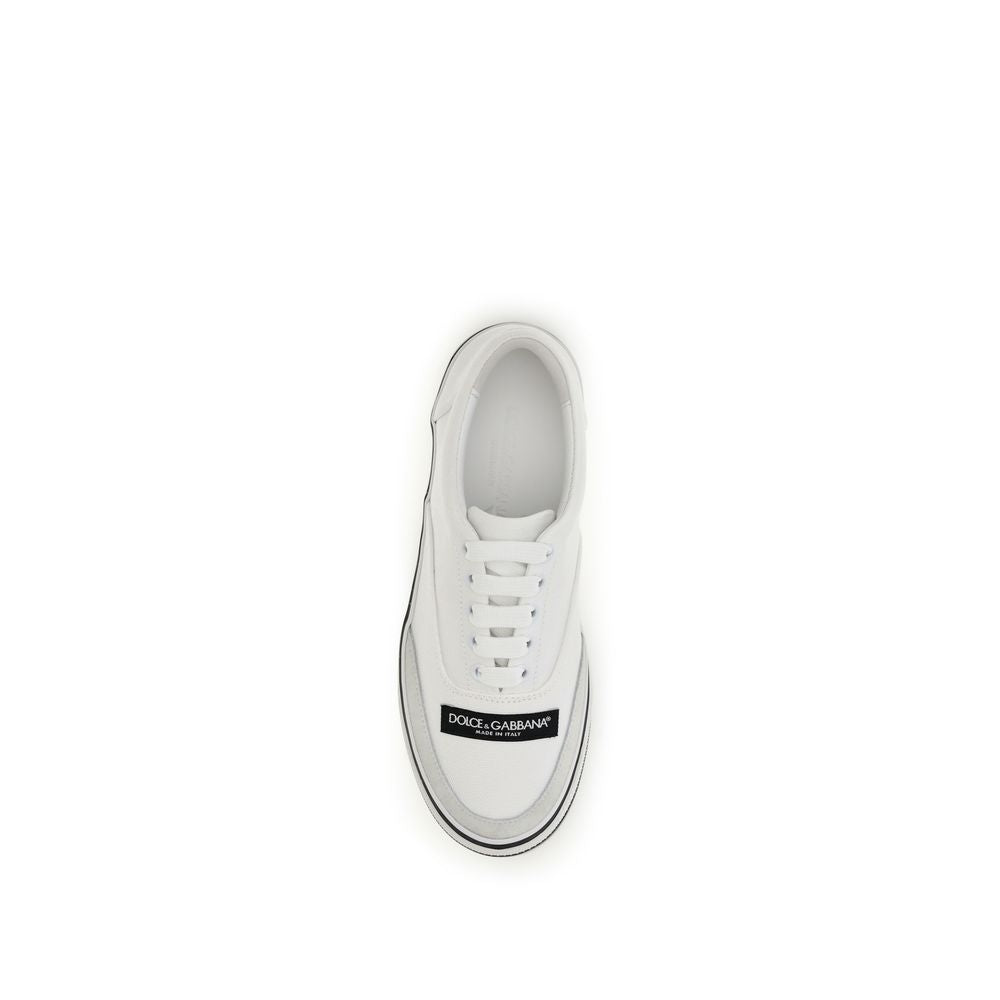 Dolce & Gabbana Cream Canvas Low Top Sneakers