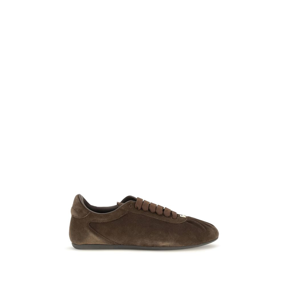 Dolce & Gabbana Brown Suede Low Top Sneakers