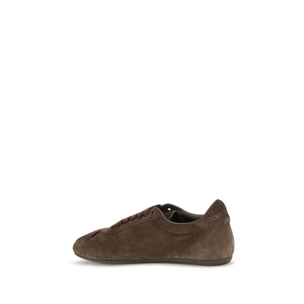 Dolce & Gabbana Brown Suede Low Top Sneakers