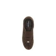 Dolce & Gabbana Brown Suede Low Top Sneakers