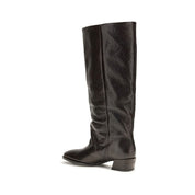 P.A.R.O.S.H. Brown Calf Leather Flat Boots
