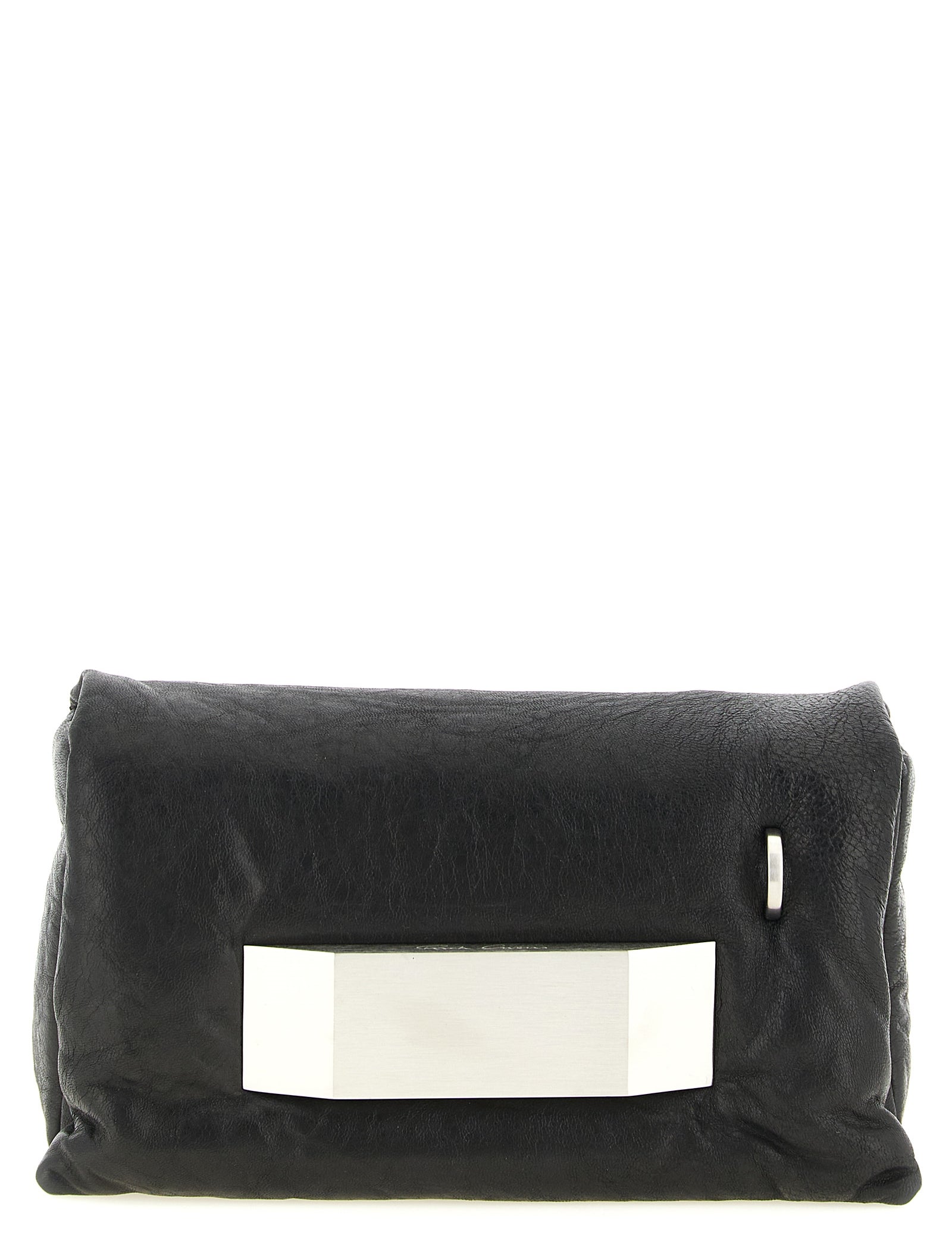 Rick Owens Black Lamb Leather Clutch Bag