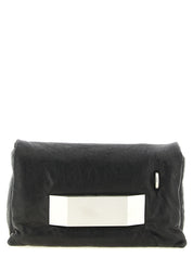 Rick Owens Black Lamb Leather Clutch Bag