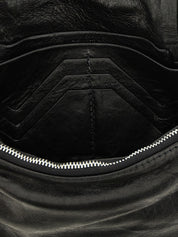 Rick Owens Black Lamb Leather Clutch Bag