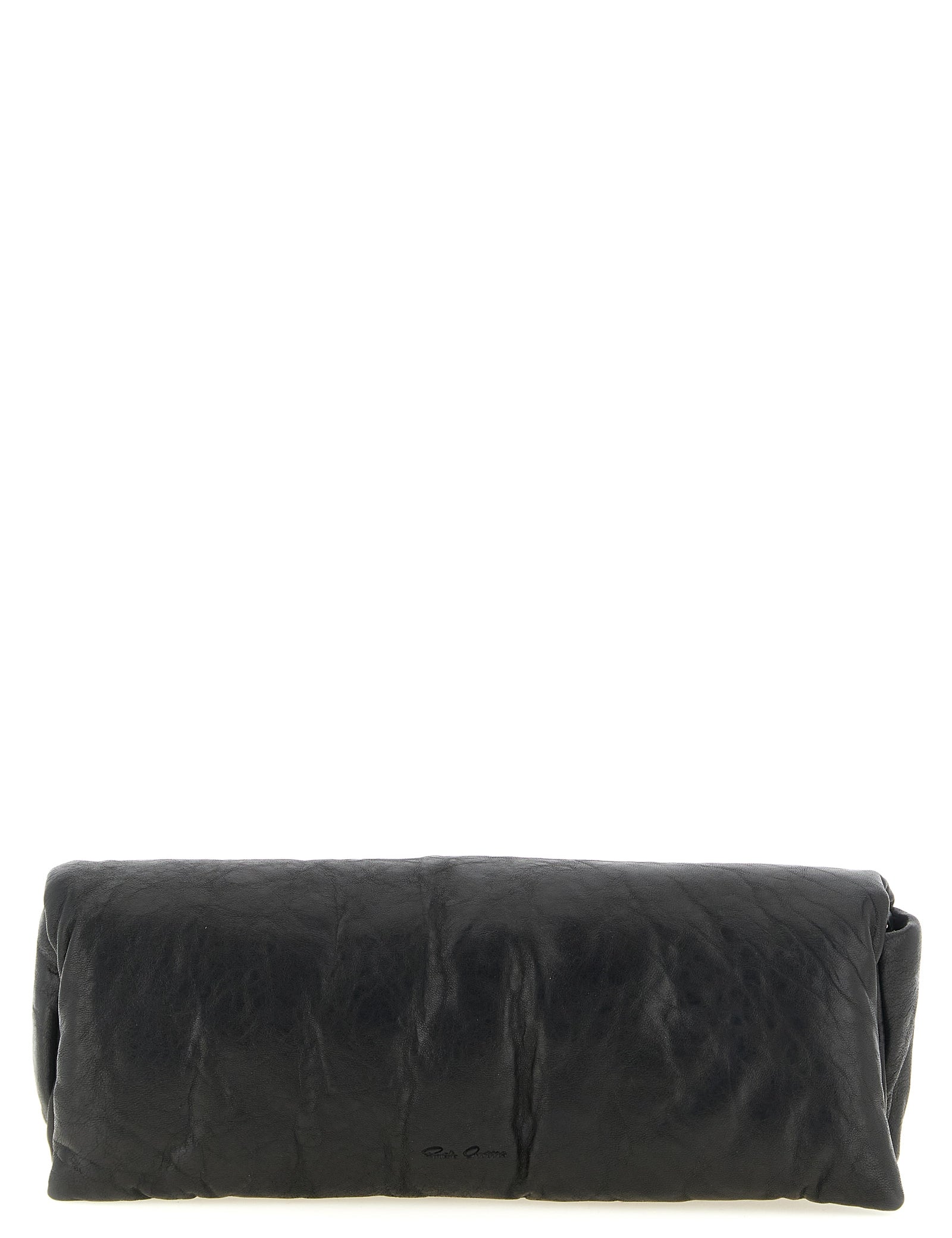 Rick Owens Black Lamb Leather Clutch Bag