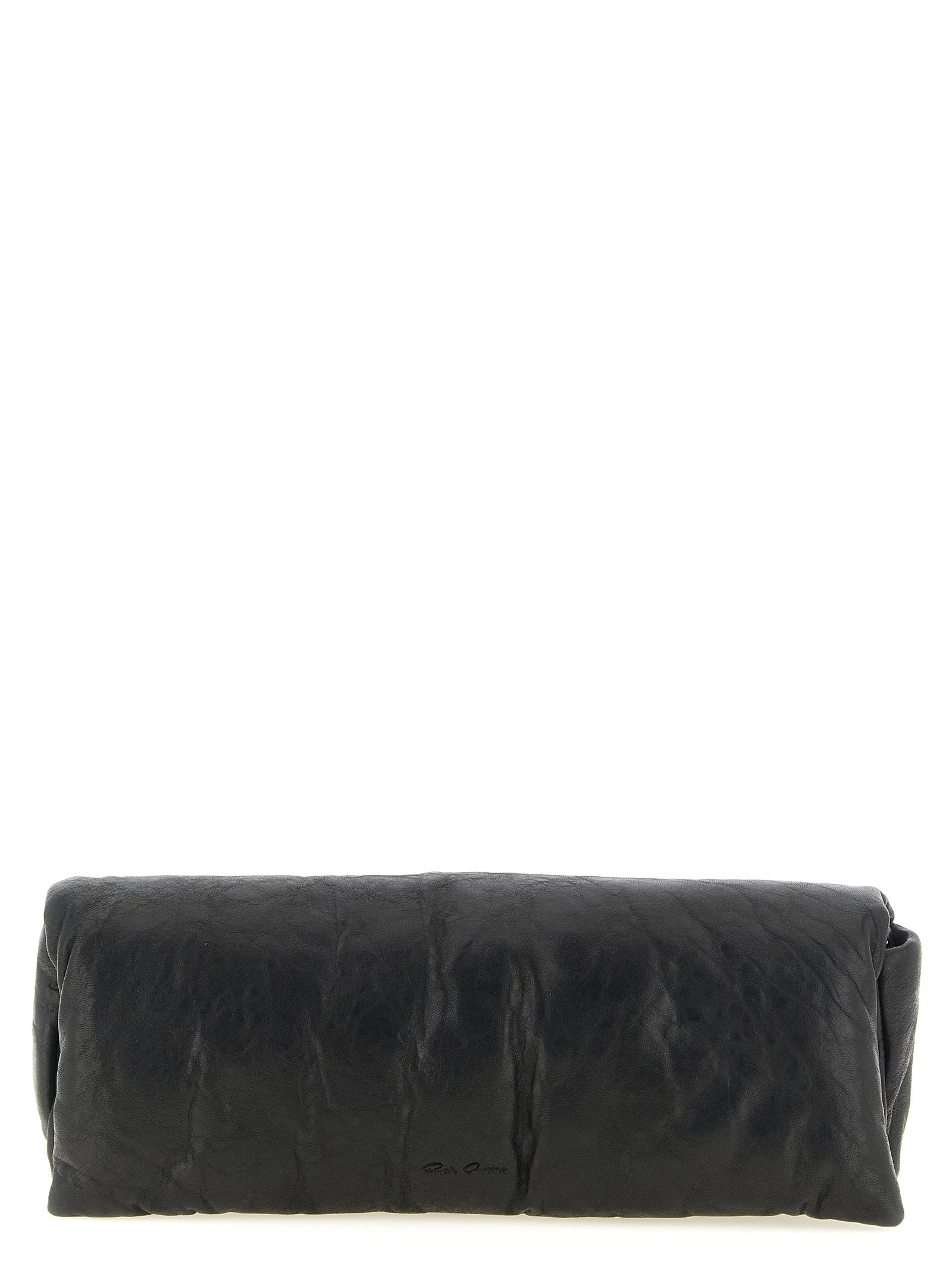 Rick Owens Black Lamb Leather Clutch Bag