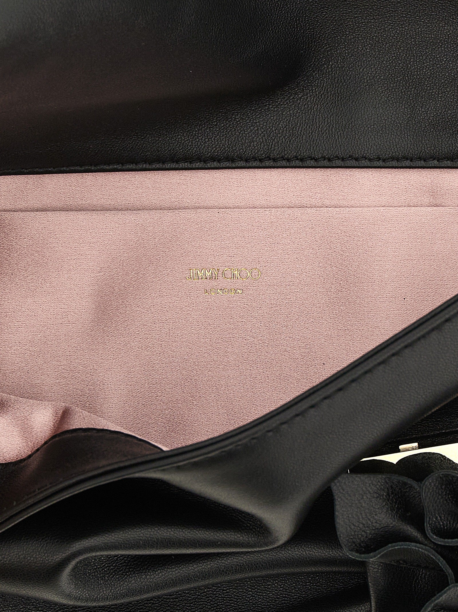 Jimmy Choo Black Lamb Leather Clutch Bag