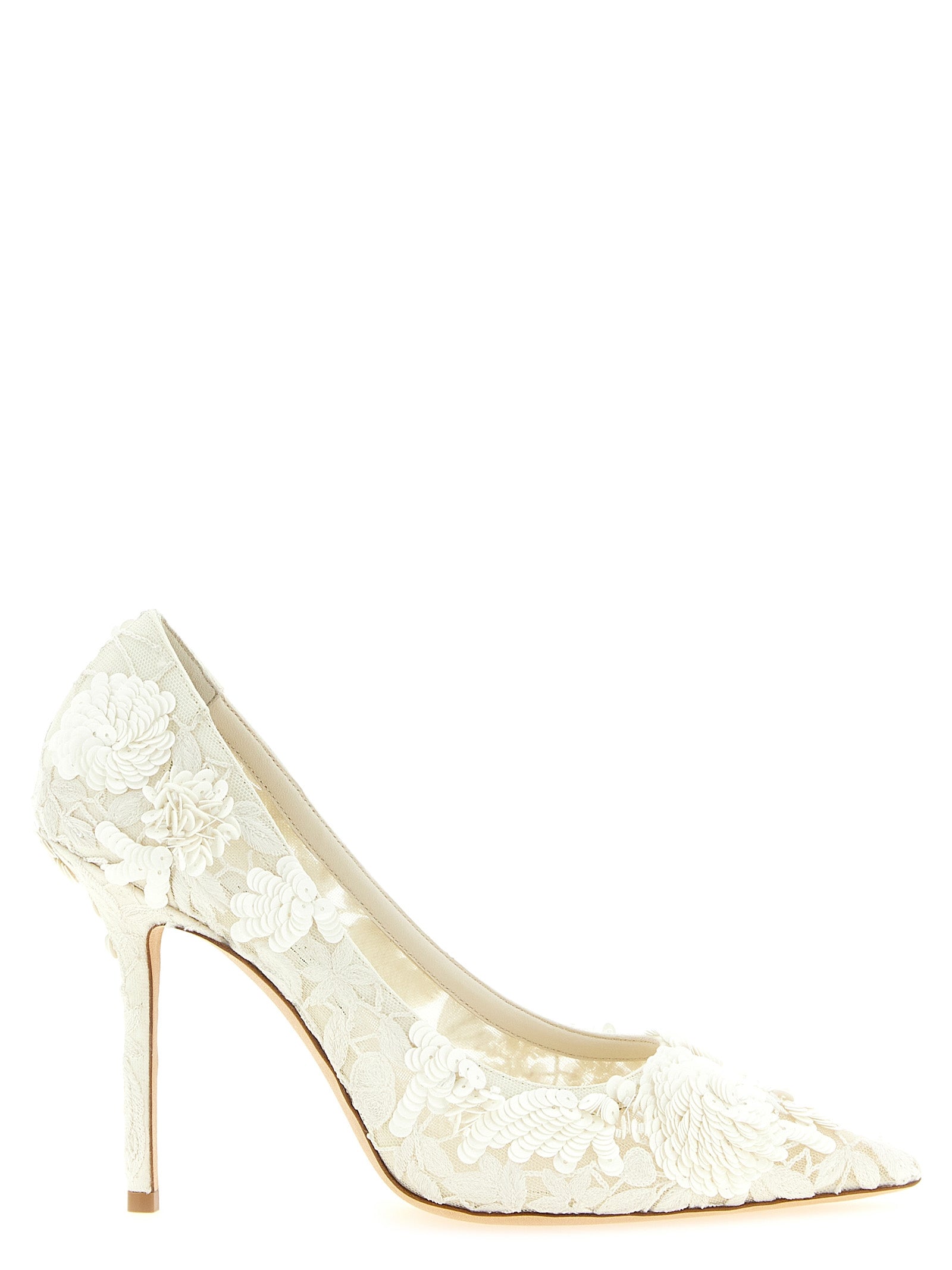 Jimmy Choo Beige Tulle High-Heel Pumps