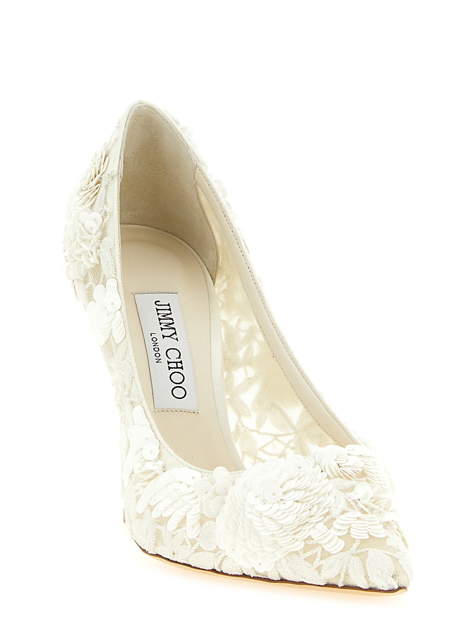 Jimmy Choo Beige Tulle High-Heel Pumps
