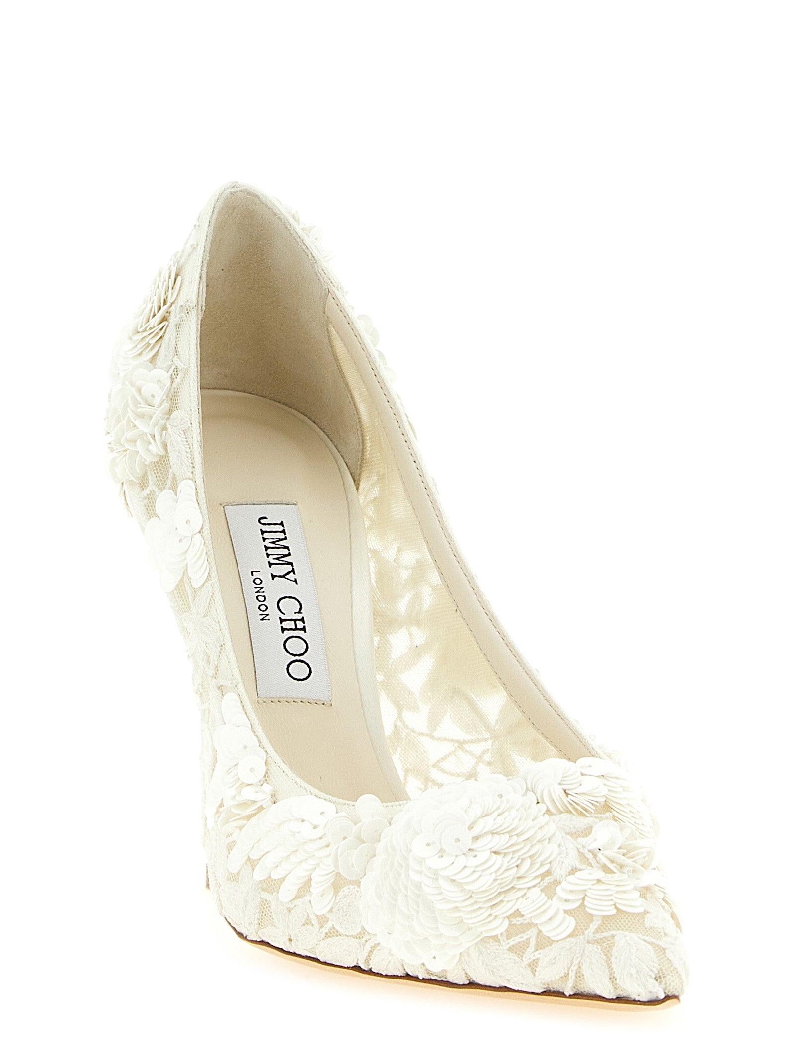 Jimmy Choo Beige Tulle High-Heel Pumps