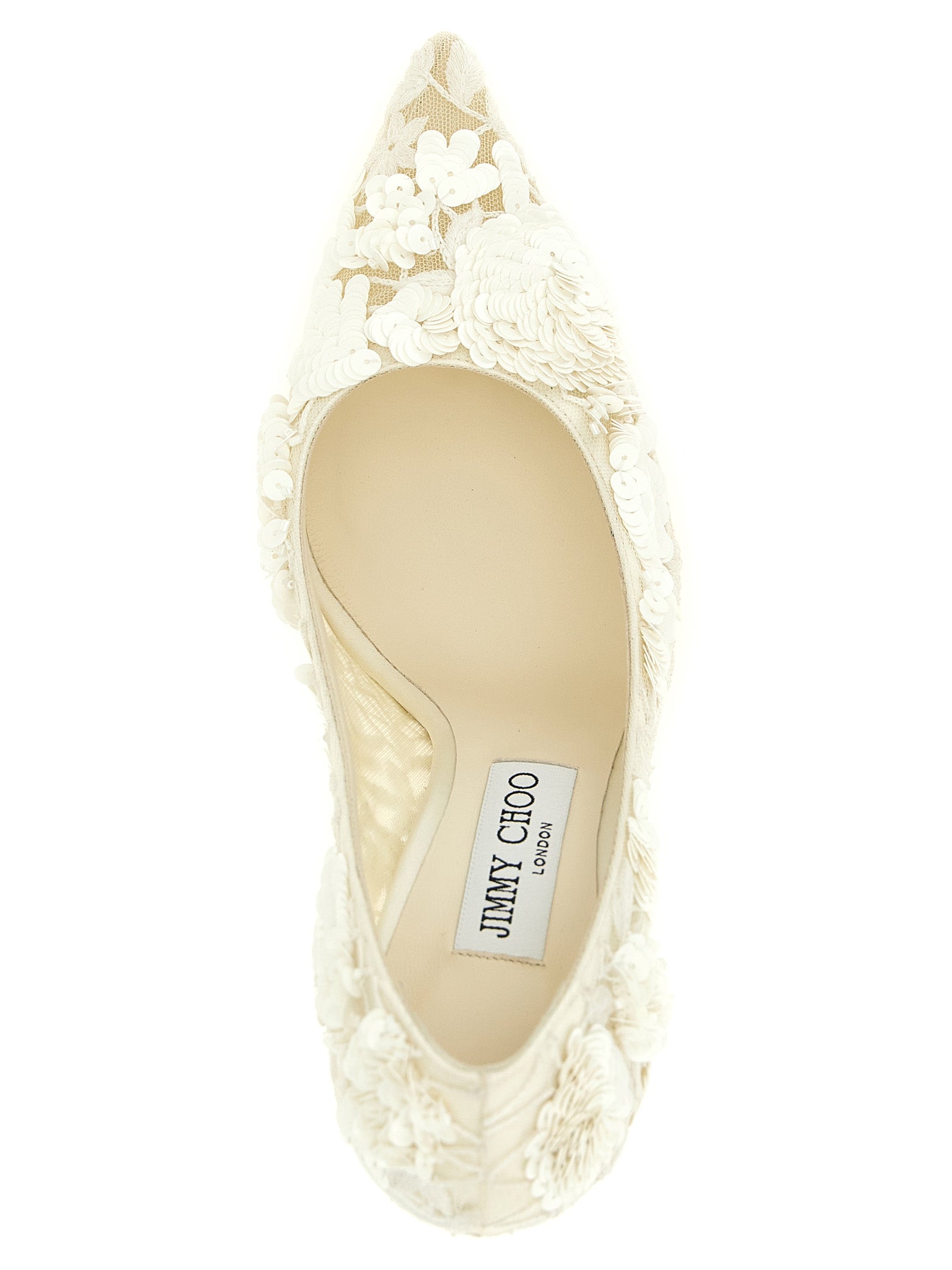 Jimmy Choo Beige Tulle High-Heel Pumps