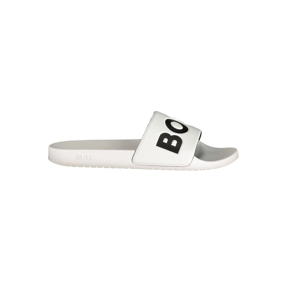Hugo Boss White Polyurethane Slippers