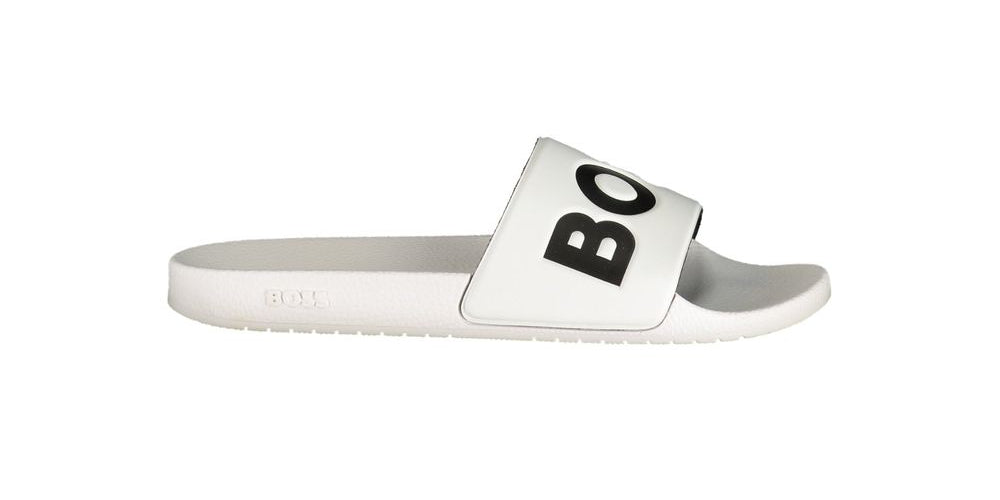 Hugo Boss White Polyurethane Slippers