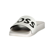 Hugo Boss White Polyurethane Slippers