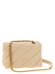 PINKO Beige Lambskin Crossbody Bag