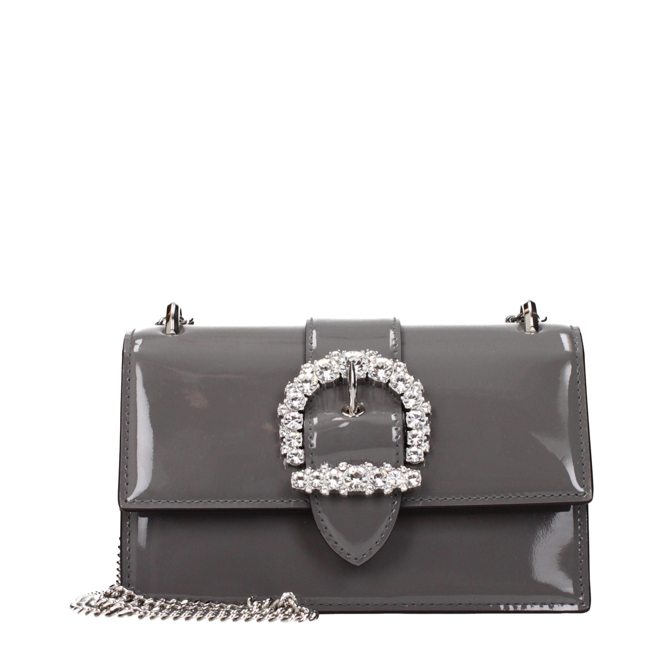 Jimmy Choo Gray Patent Leather Shoulder Bag