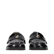 Jimmy Choo Black Leather Slip-On Loafers