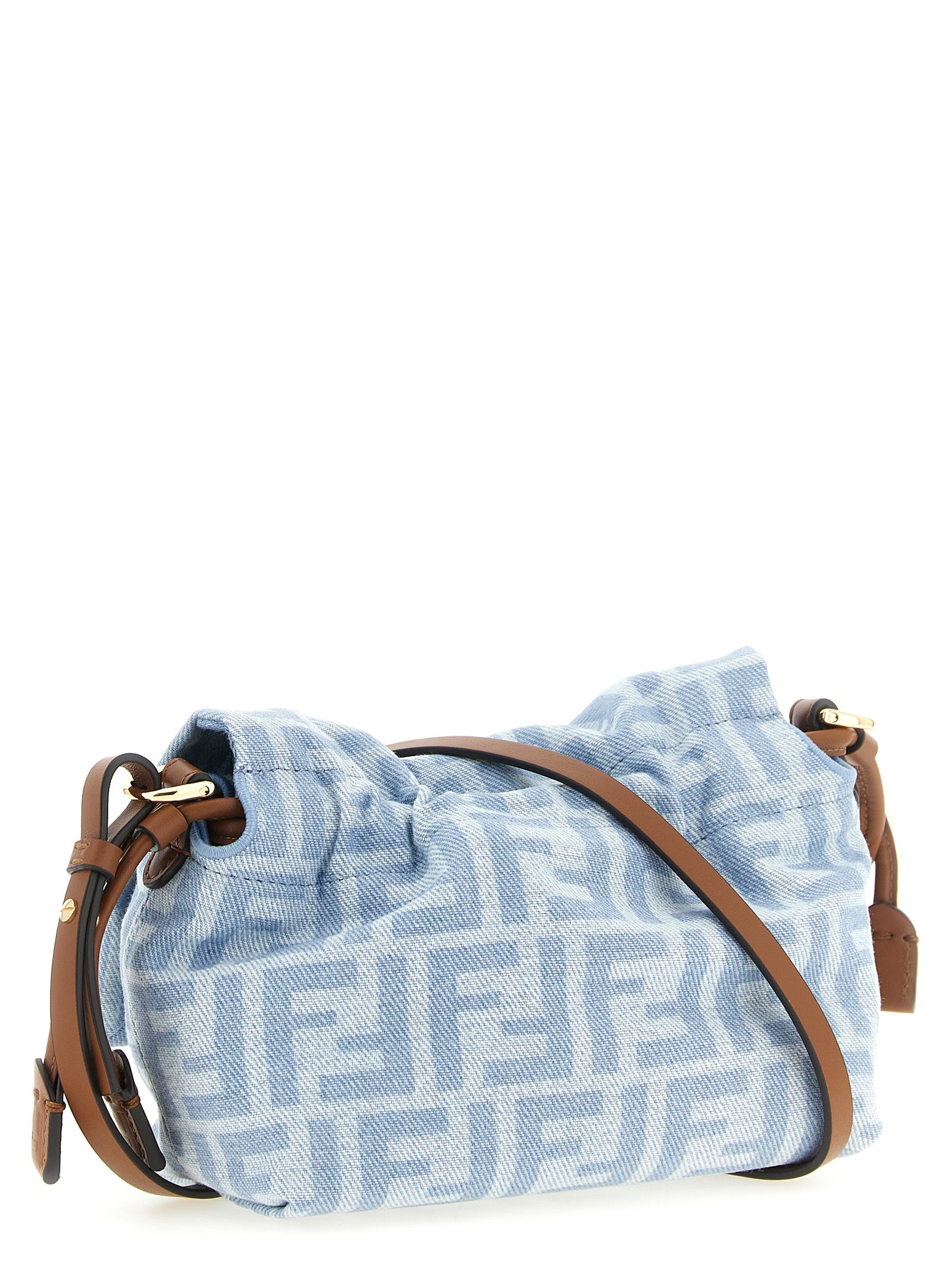 Fendi Light Blue Cotton Denim Small Handbag
