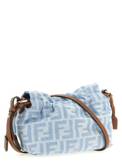 Fendi Light Blue Cotton Denim Small Handbag