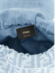 Fendi Light Blue Cotton Denim Small Handbag